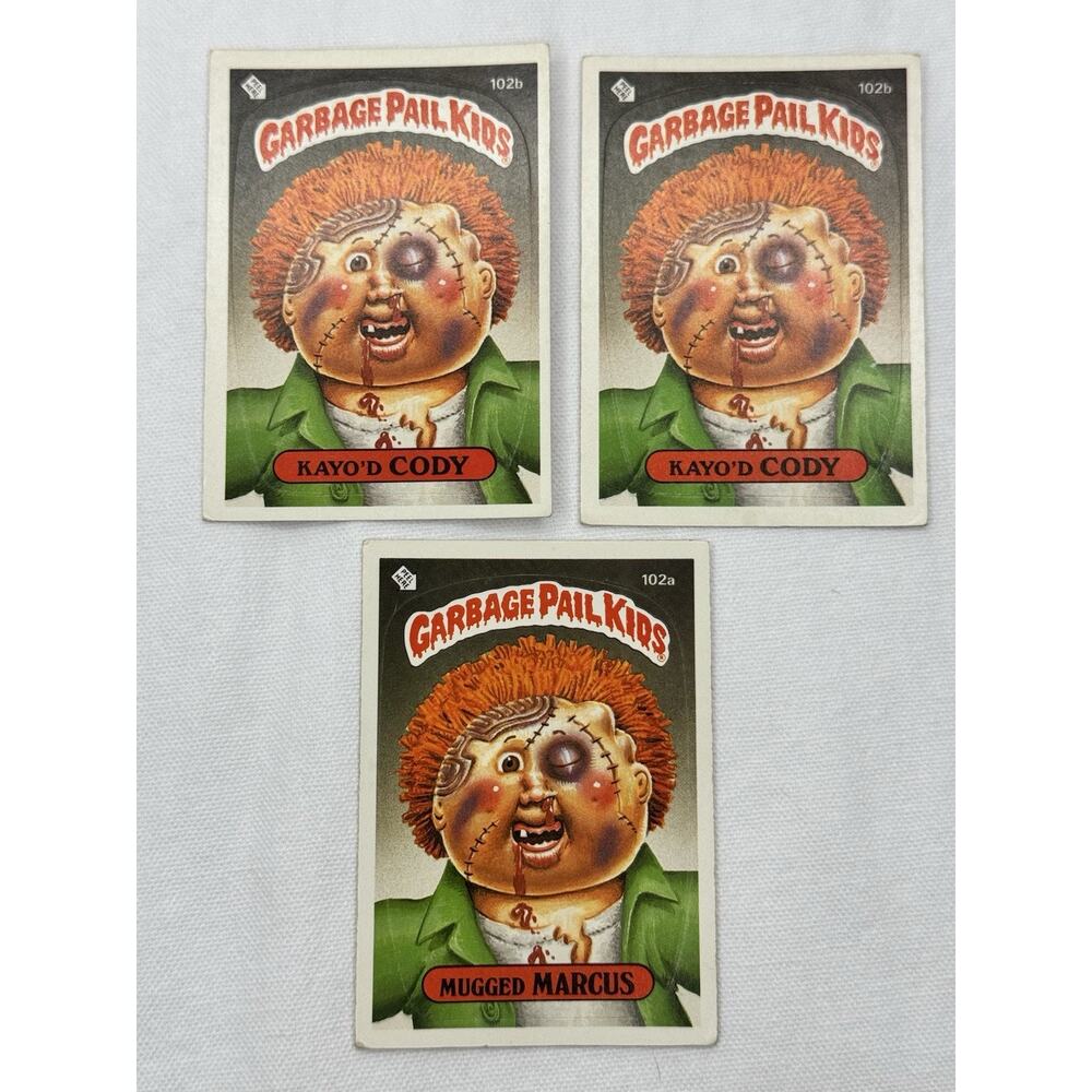 1986 Garbage Pail Kids Lot of 3 Kayo'd Cody Marcus Cards Original Series Raw